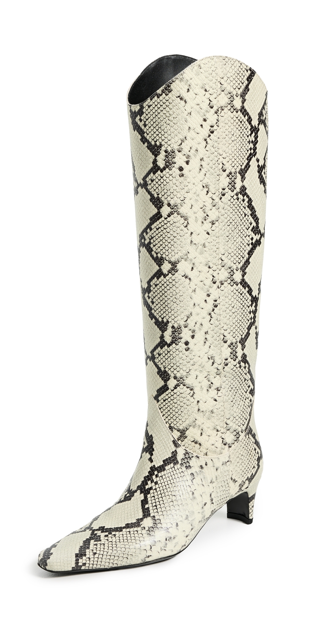 Staud Western Wally Boots White Snake In Multi