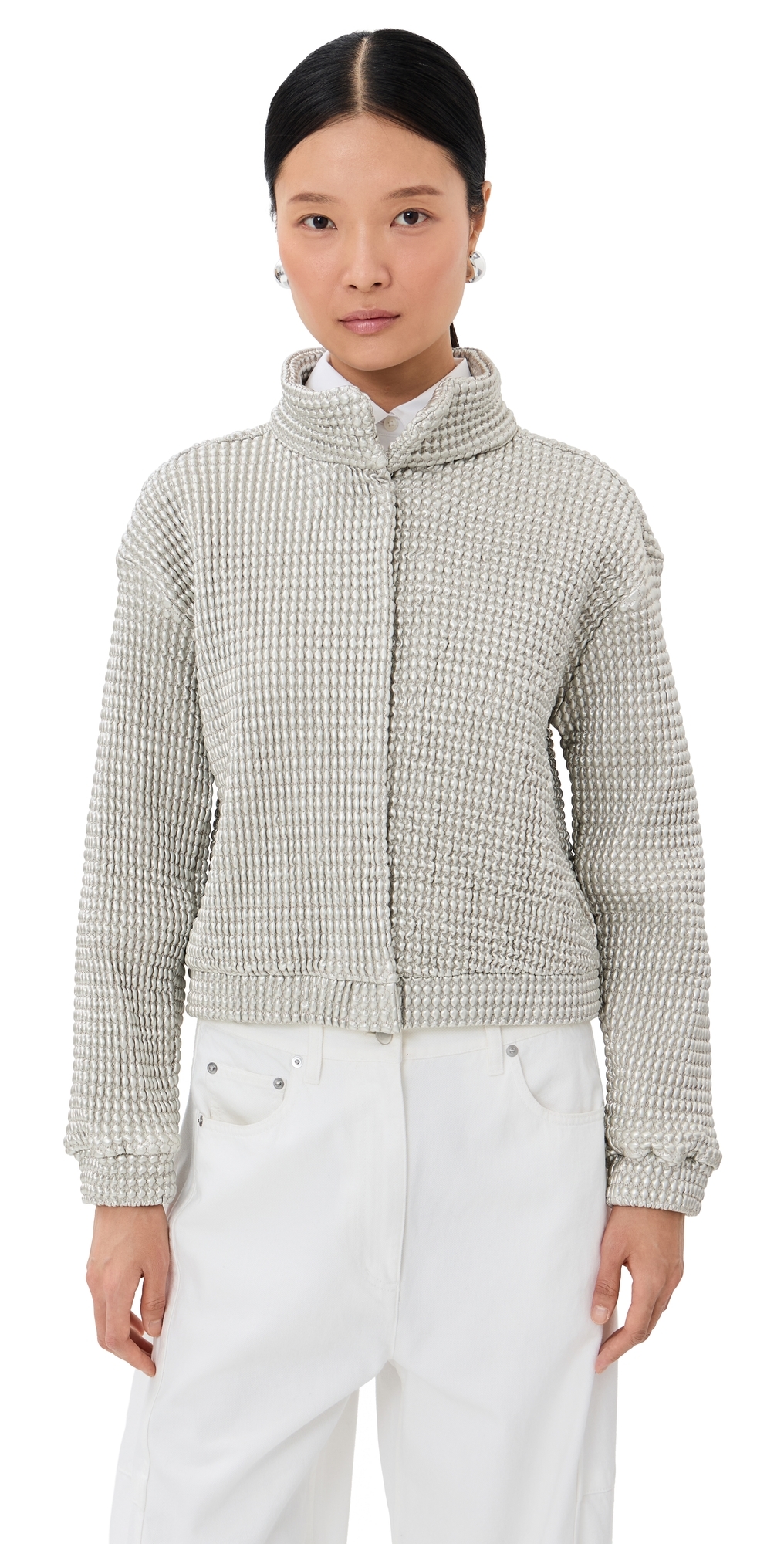 Silvia Tcherassi Zalta Jacket Silver In White