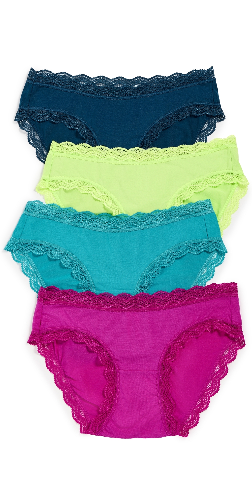 Stripe & Stare Original Knicker Four Pack Peacock Brights In Multi