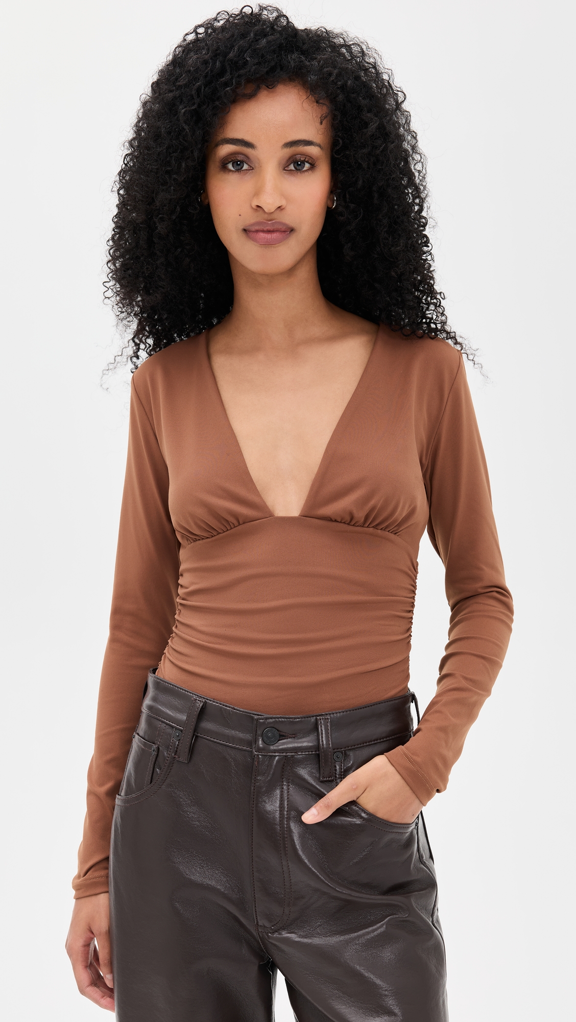 Susana Monaco V Neck Gathered Top