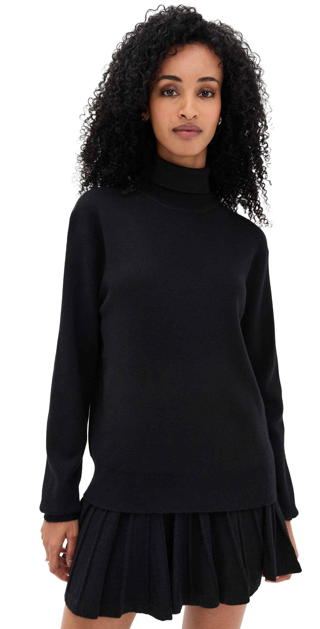 Susana Monaco Oversized Turtleneck Sweater 11 Black In Black