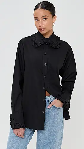 Tanner Fletcher Pippa Ruffle Button Down Shirt