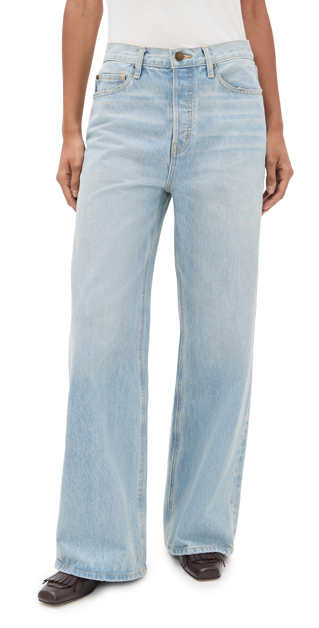 The Great The Slouch Wide Leg Jeans Tidal Wash In Blue