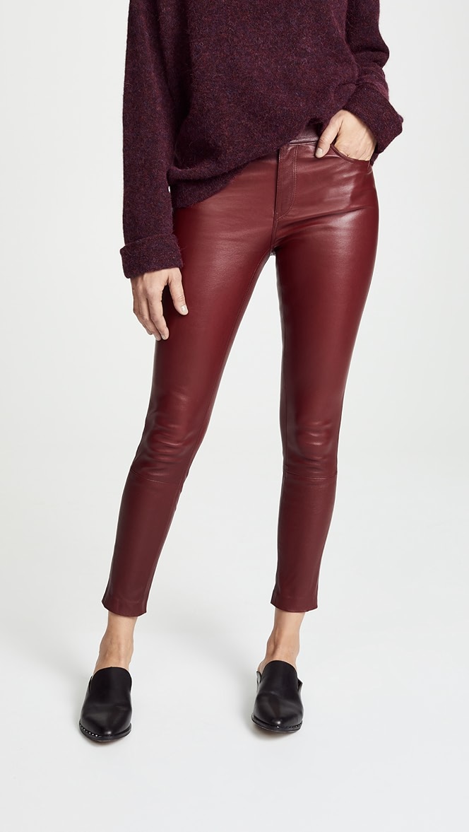 theory 5 pocket leather pants