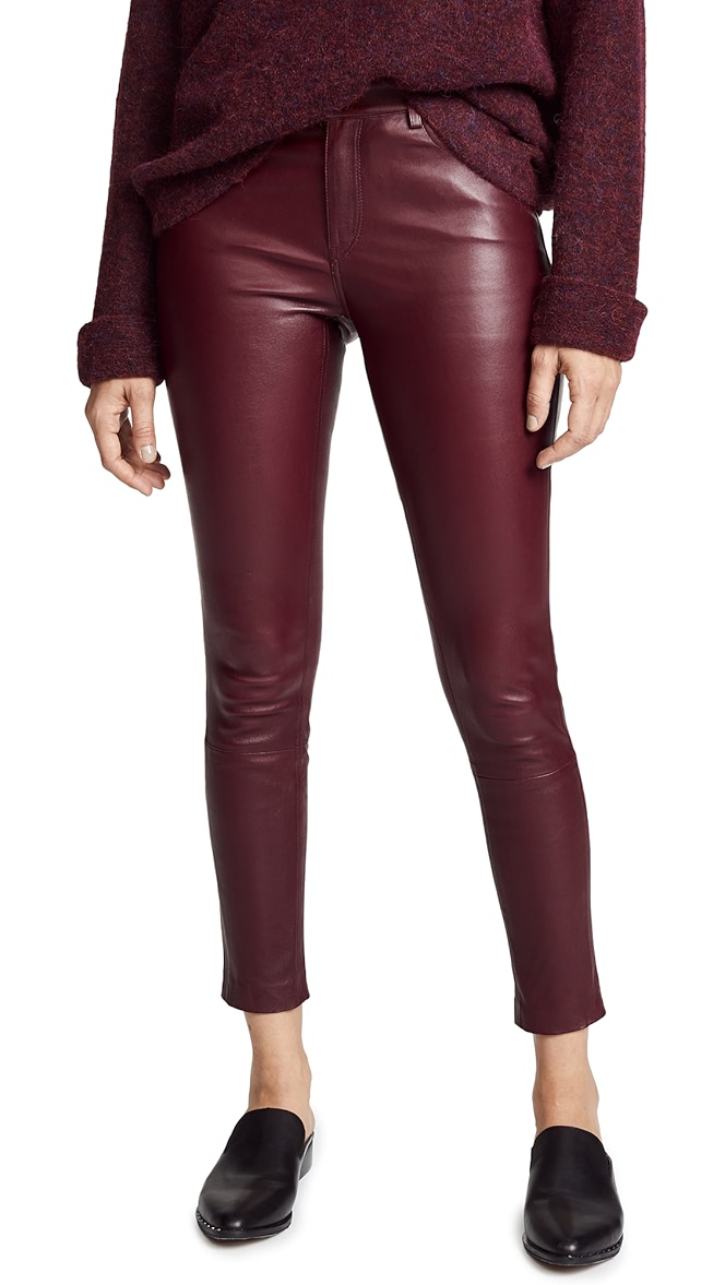 theory 5 pocket leather pants