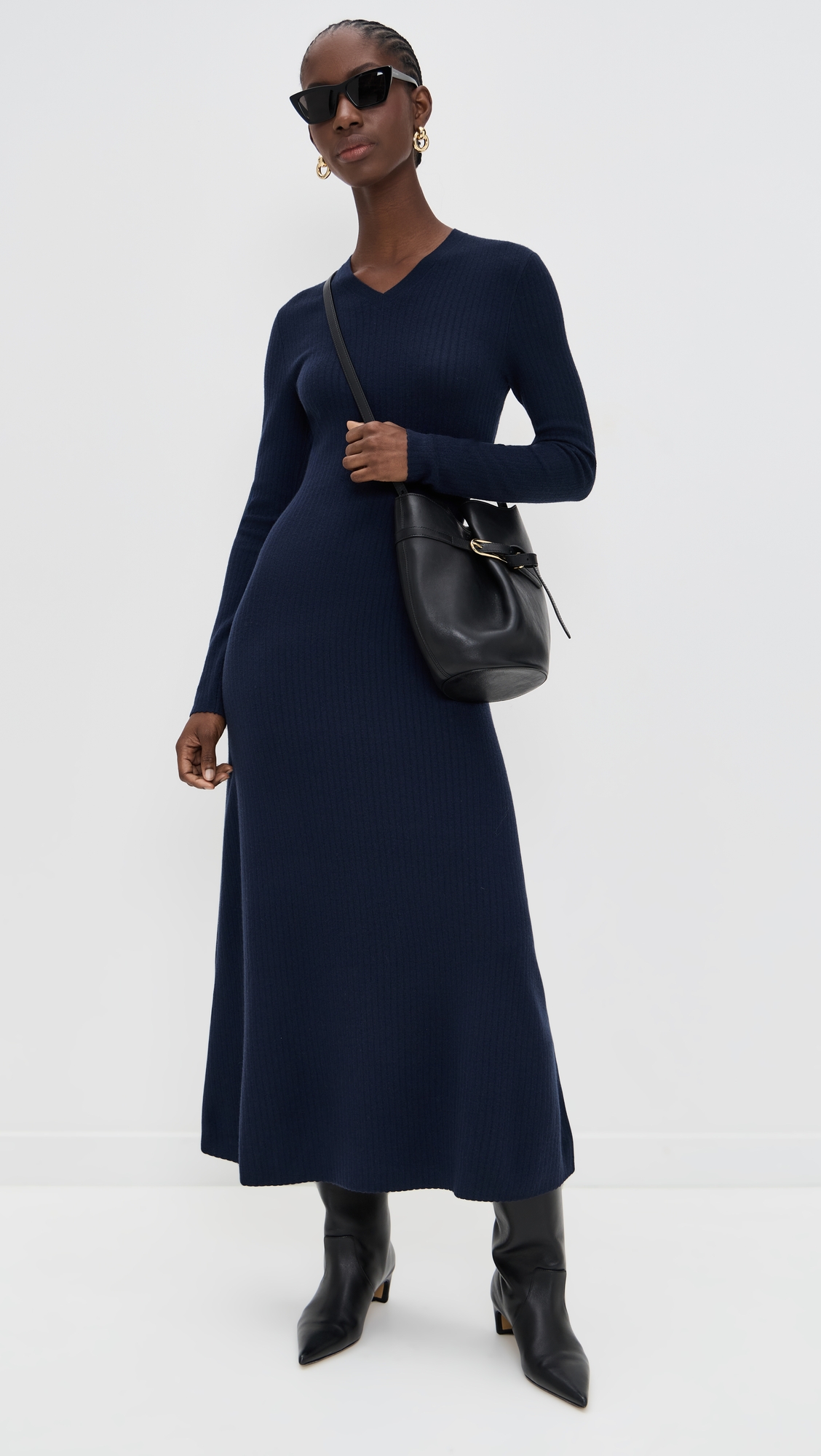 Theory High V Neck Dress