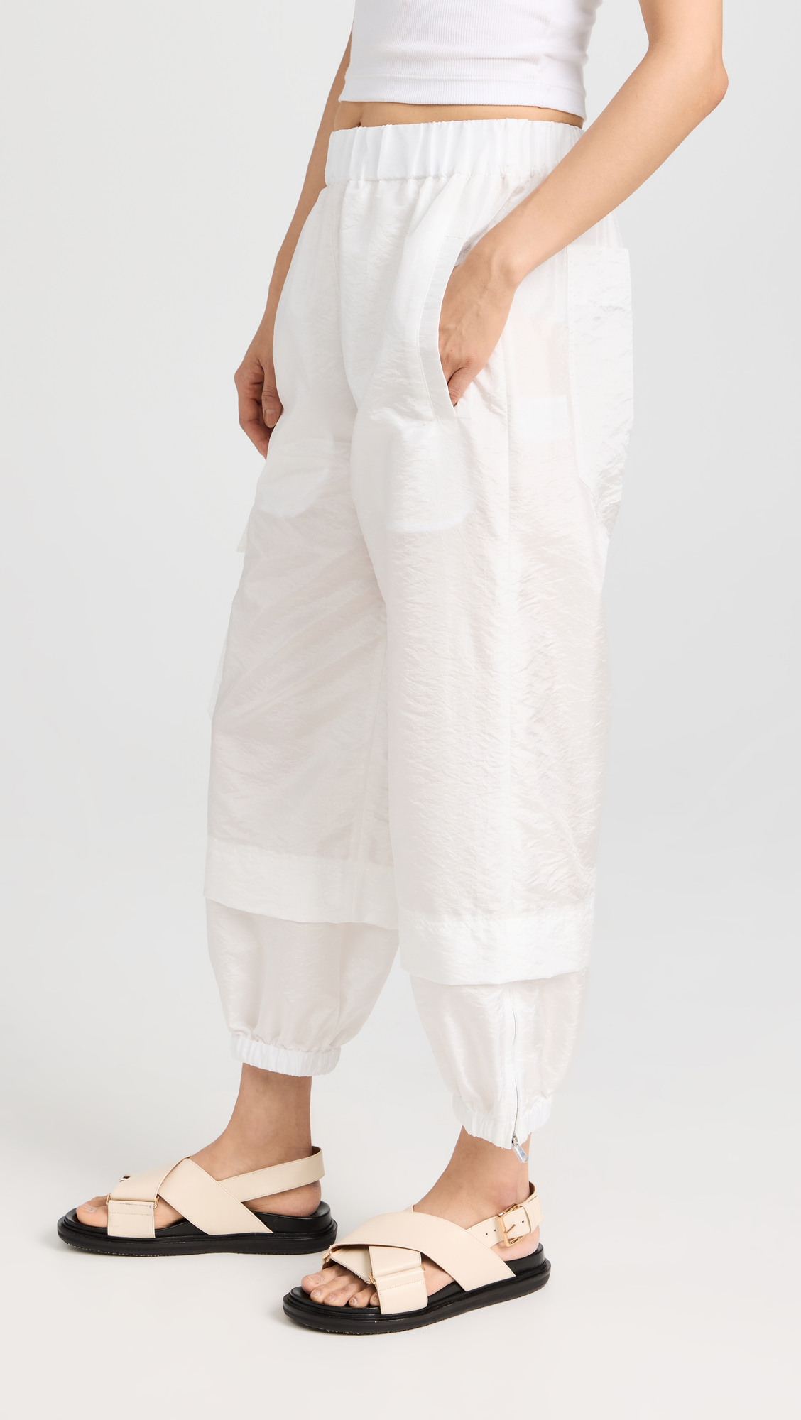 Tibi Crispy Nylon Pull On Joggers thumbnail