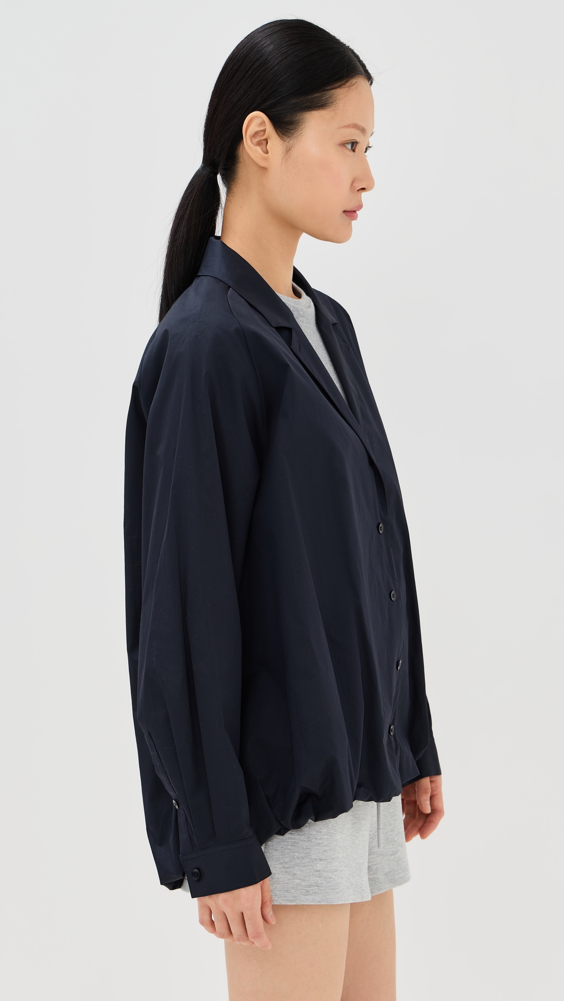 Tibi Eco Poplin Bubble Hem Shirt Jacket thumbnail