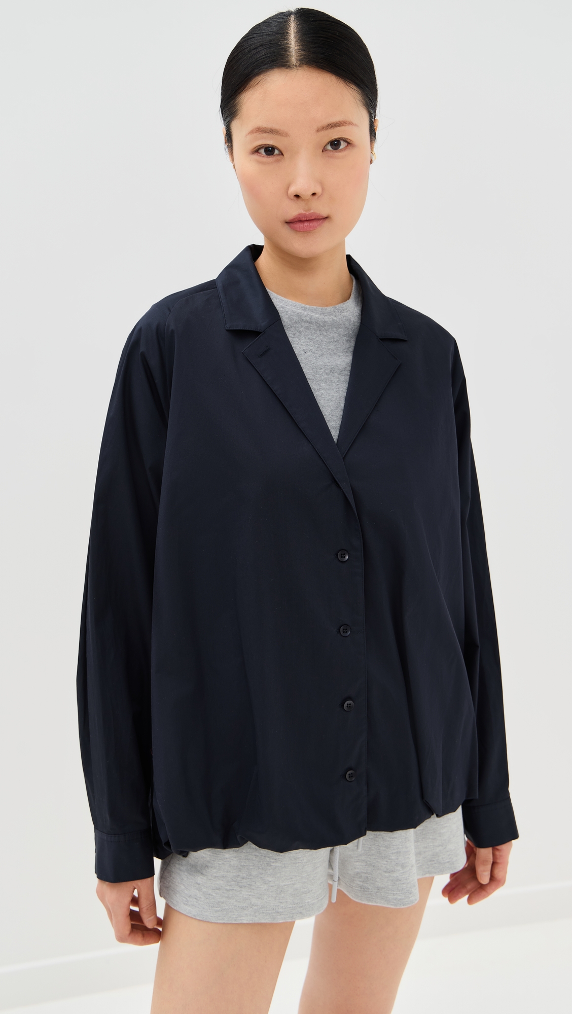Tibi Eco Poplin Bubble Hem Shirt Jacket thumbnail