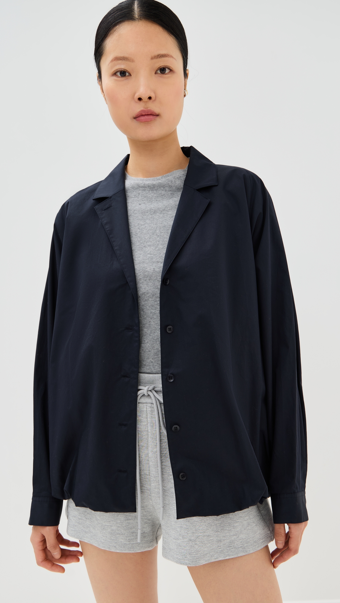 Tibi Eco Poplin Bubble Hem Shirt Jacket thumbnail