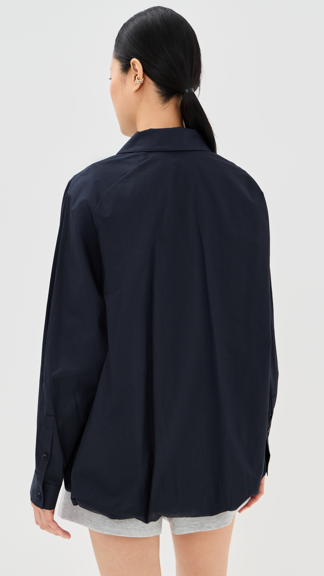 Tibi Eco Poplin Bubble Hem Shirt Jacket thumbnail