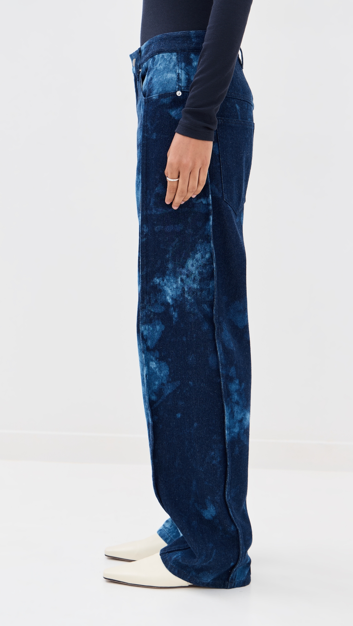 Tibi Tie-Dye Denim Tuck Jeans thumbnail