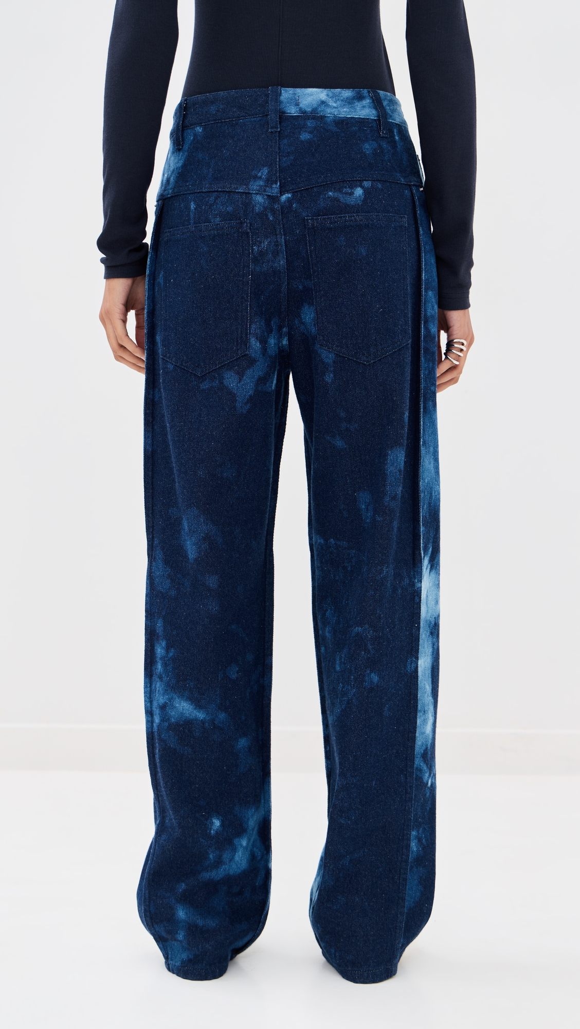 Tibi Tie-Dye Denim Tuck Jeans thumbnail