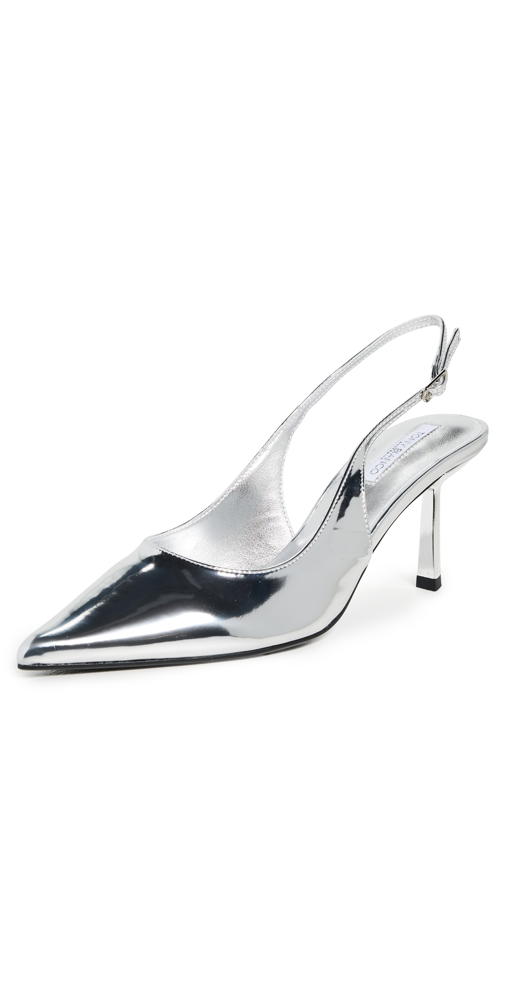 Tony Bianco Baz Slingback Heels Silver Shine In Silver