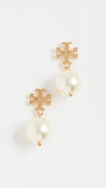 Tory burch crystal pearl drop earrings clearance