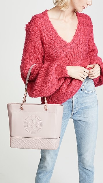 tory burch fleming tote shell pink