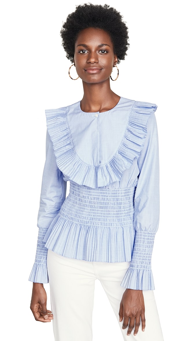 Smocked cotton top Clearance