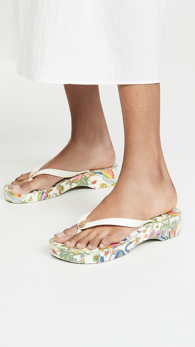 Tory burch cutout wedge flip flops clearance