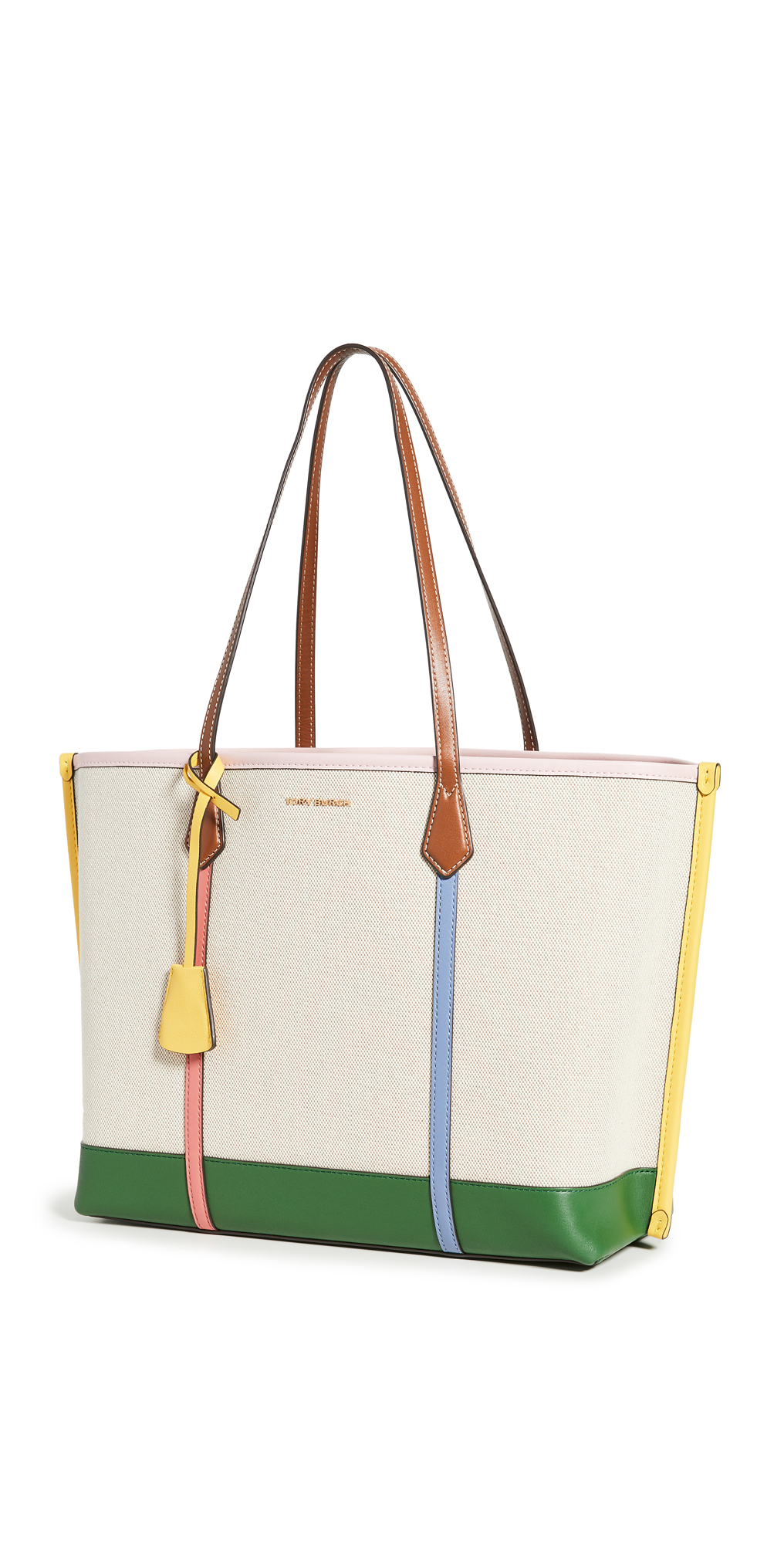 tory burch perry canvas triple compartment tote