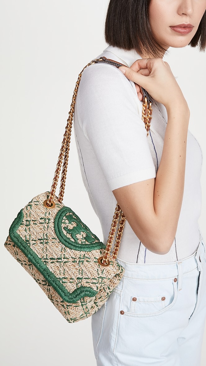 Tory burch fleming straw bag clearance
