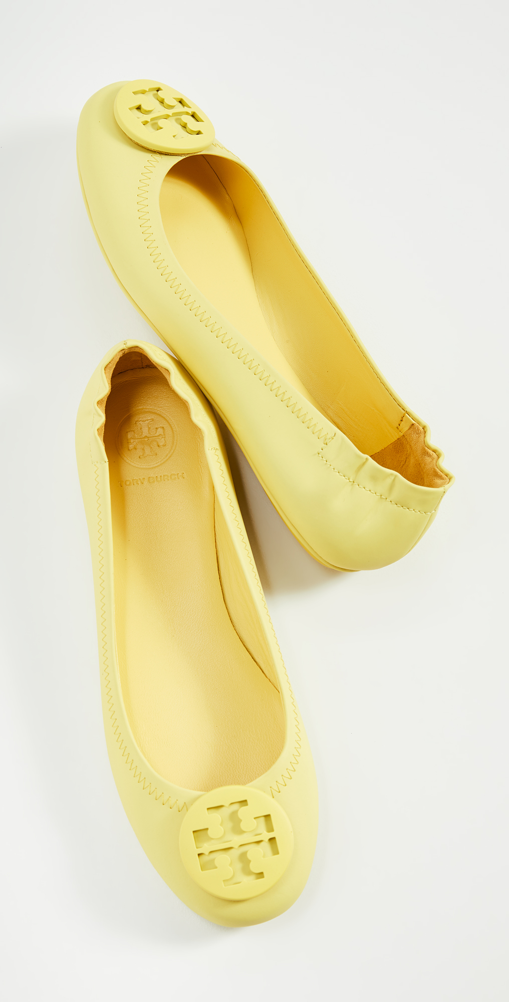 Tory burch yellow ballet flats clearance