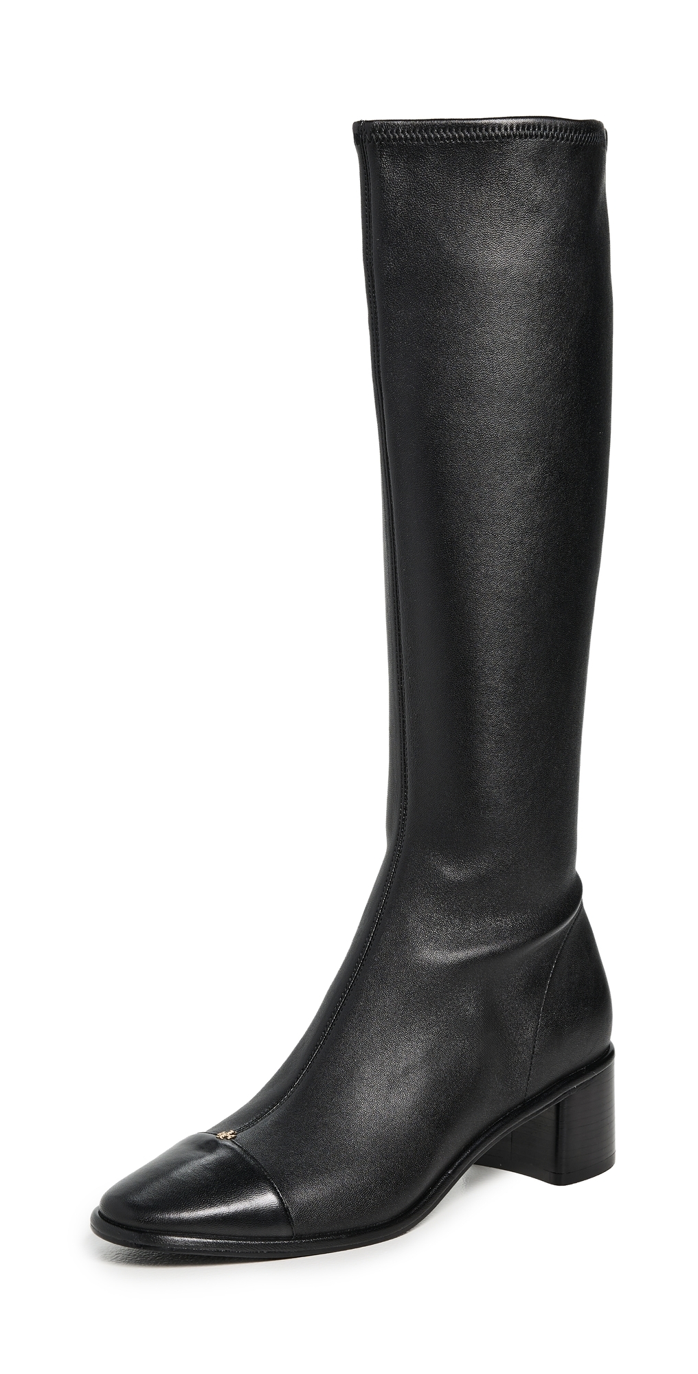 Tory Burch Cap Toe Knee High Boots Perfect Black