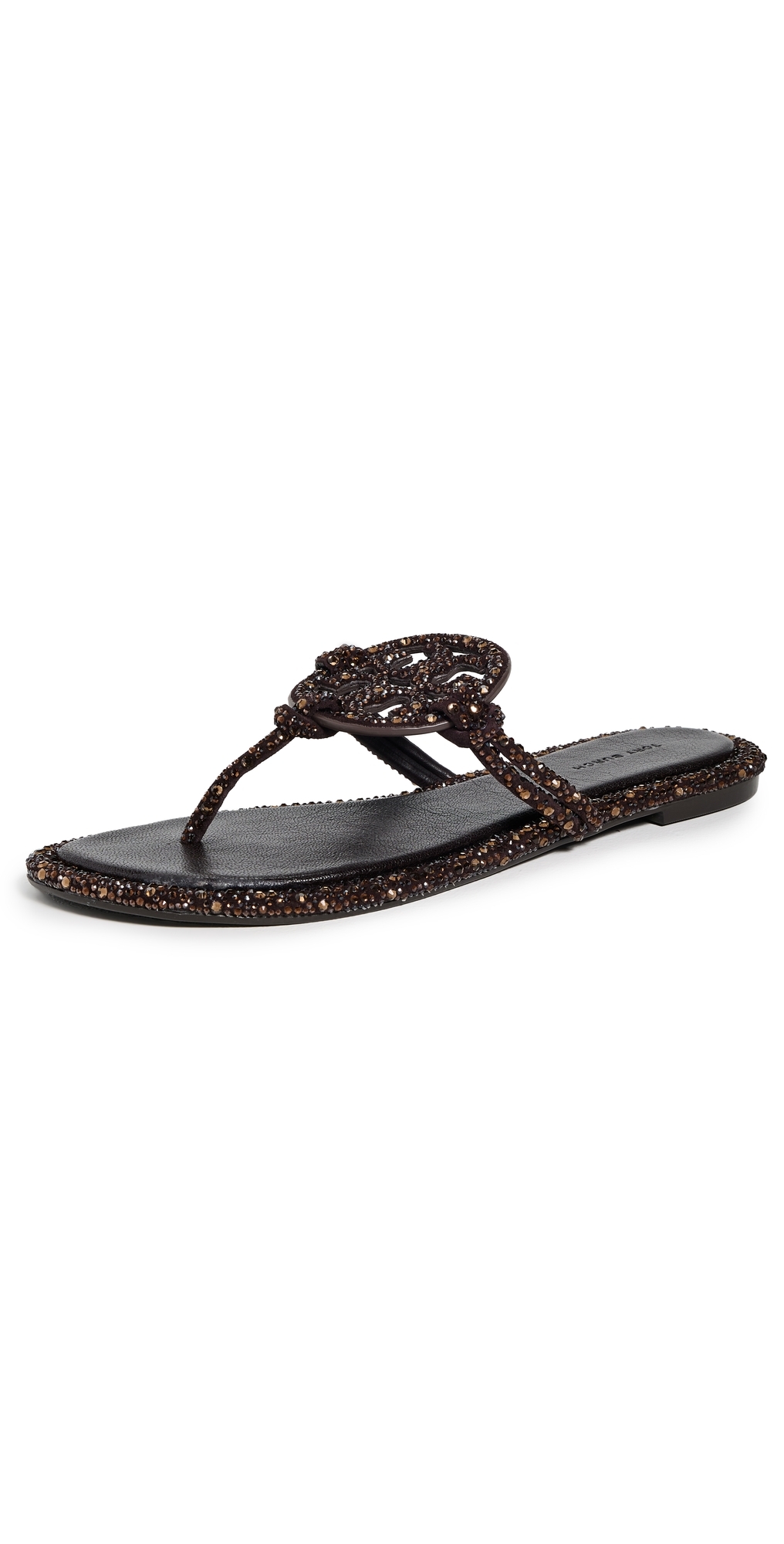 Tory Burch Miller Knotted Crystal Sandals Cocoa In Brown