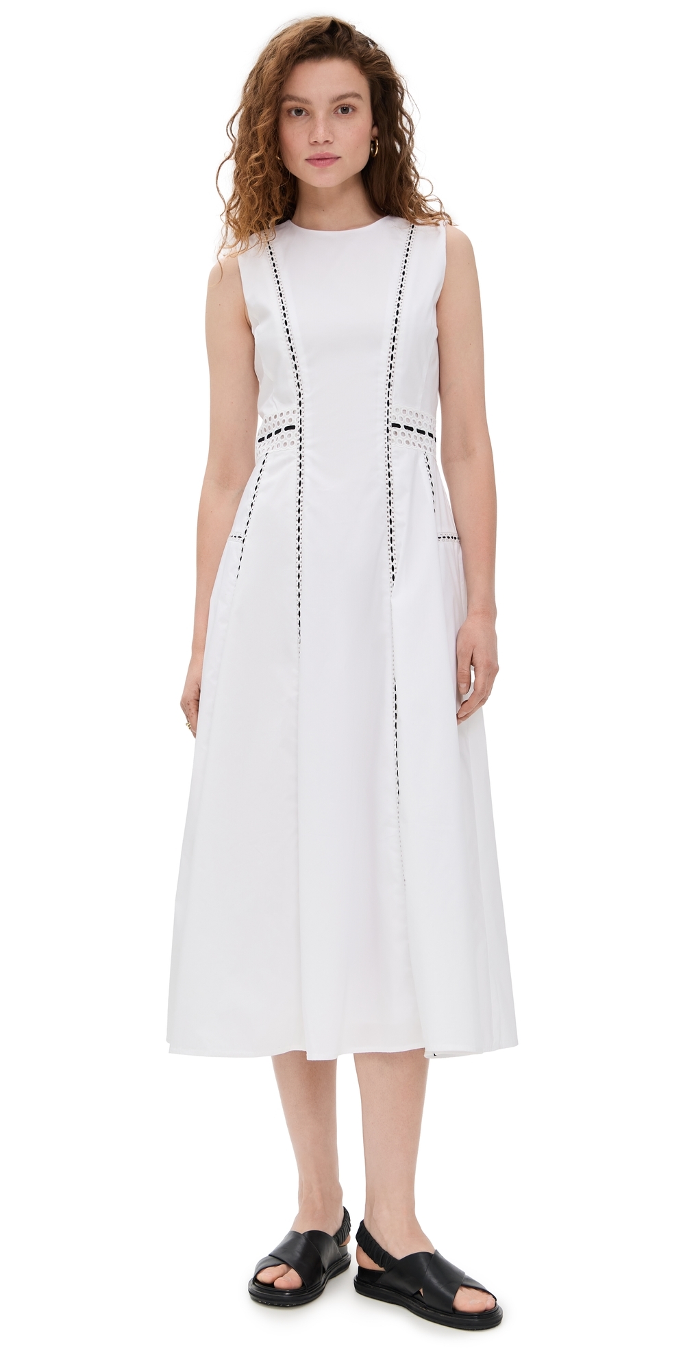 Tanya Taylor Sloane A-line Midi Dress In White