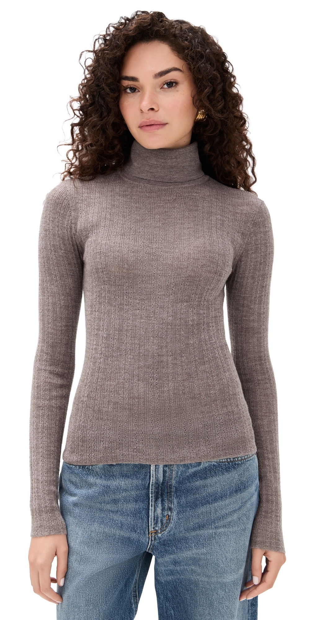 Tanya Taylor Kayden Knit Top Sparrow Grey Melange In Brown