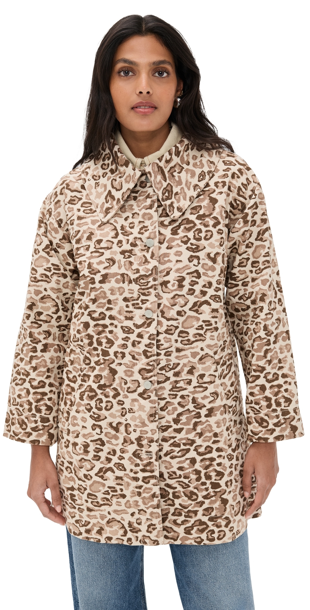 The Tiny Big Sister Animal Print Jacket Dark Vanilla In Neutral