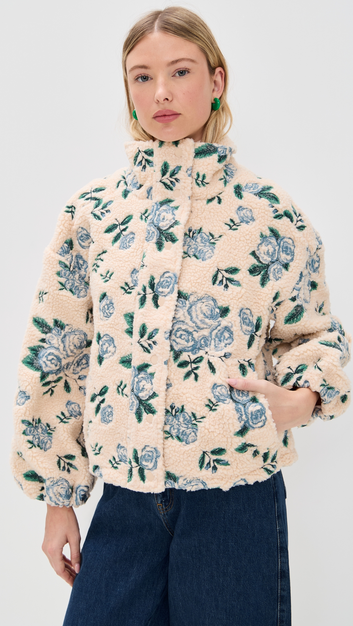 The Tiny Big Sister Roses Sherpa Jacket thumbnail