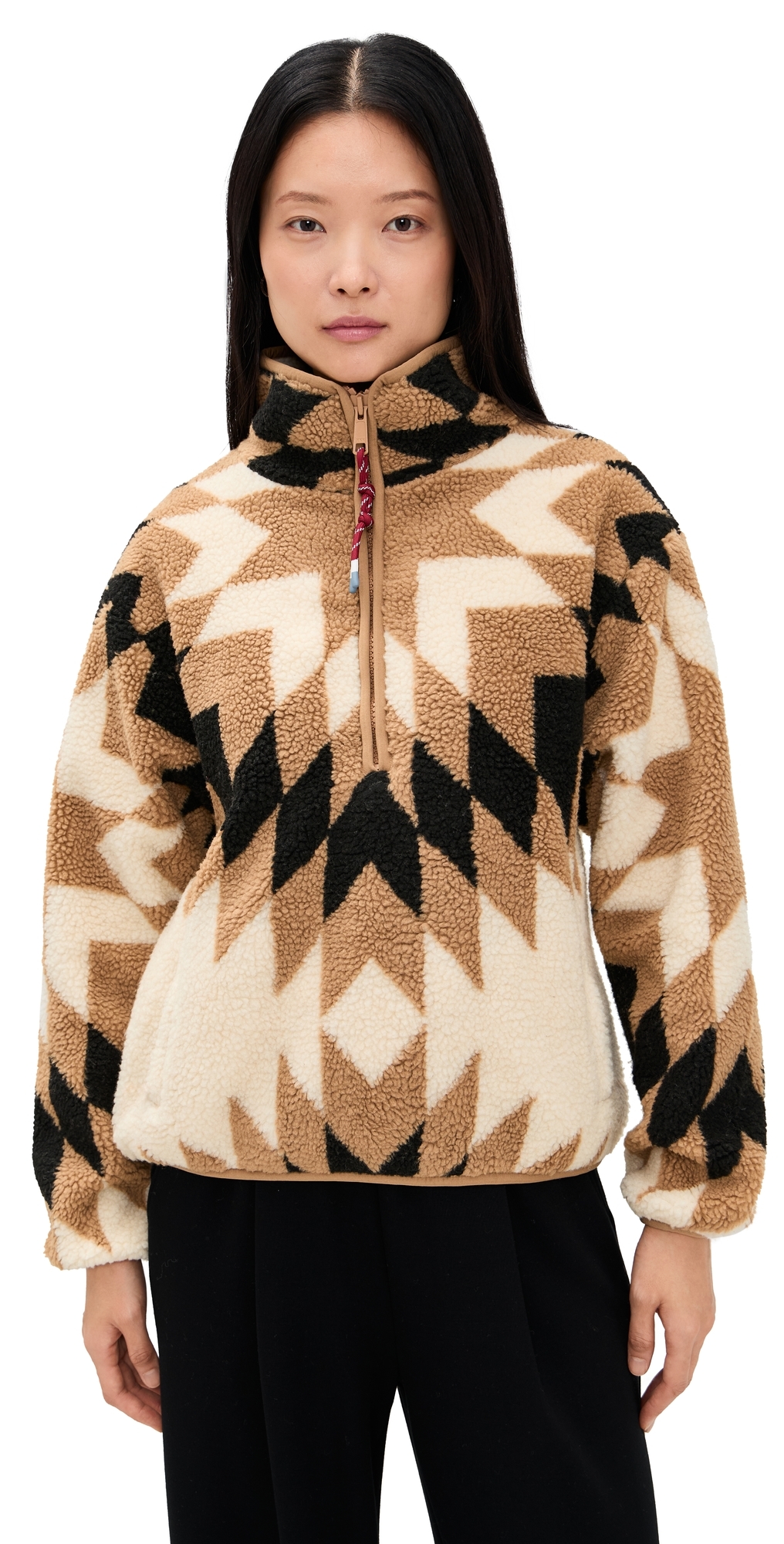 The Upside Harlow Fleece Pullover Maple Chaud In Multi