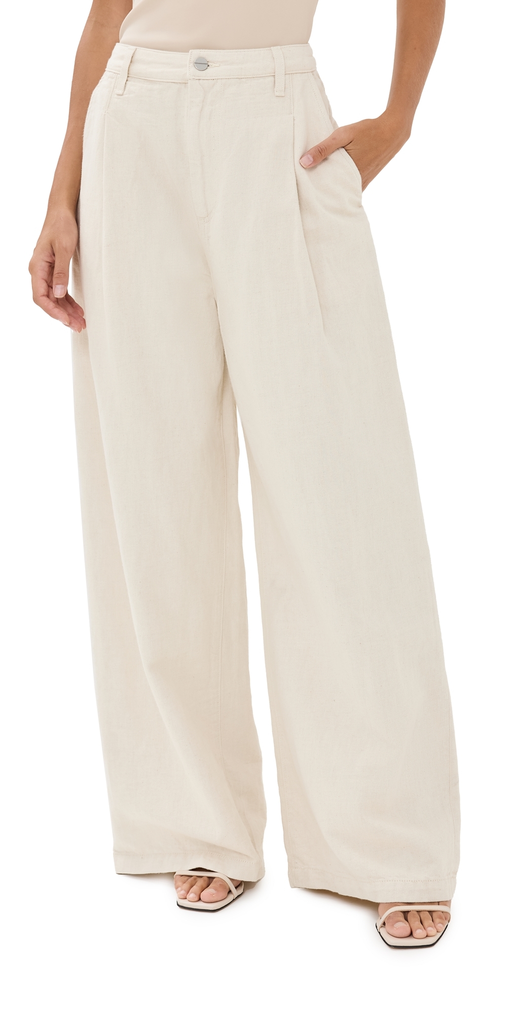 Twp Greene St Pleated Barrel-leg Pants In Natural