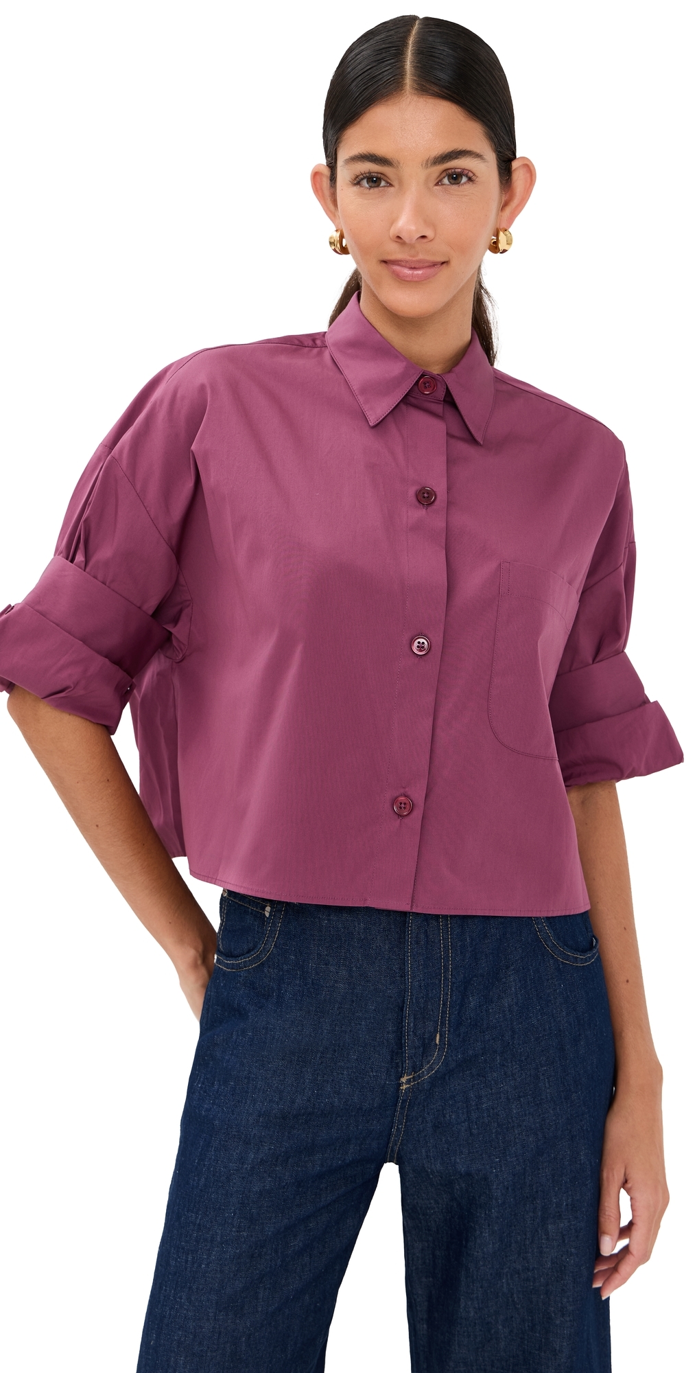 Twp Next Ex Crop Cotton Button-up Shirt