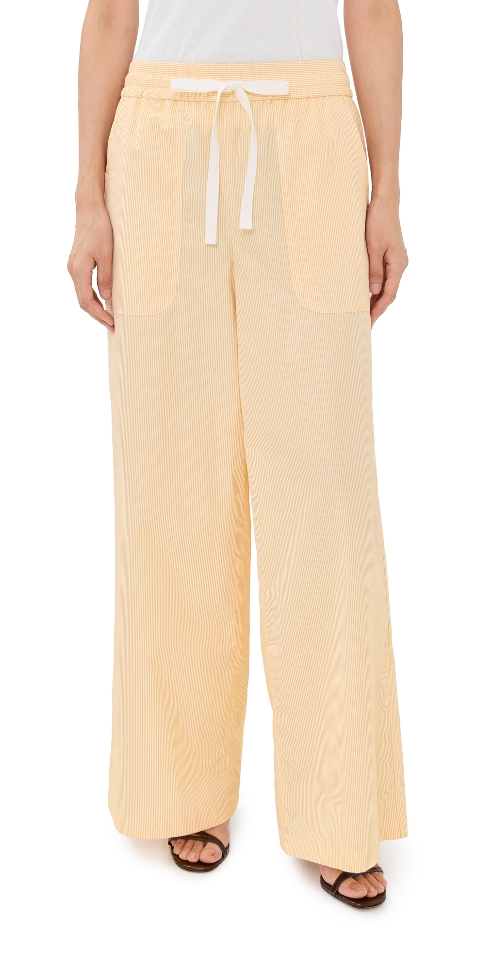 Twp Main St Trousers Yellow/ivory Stripe In Yellow