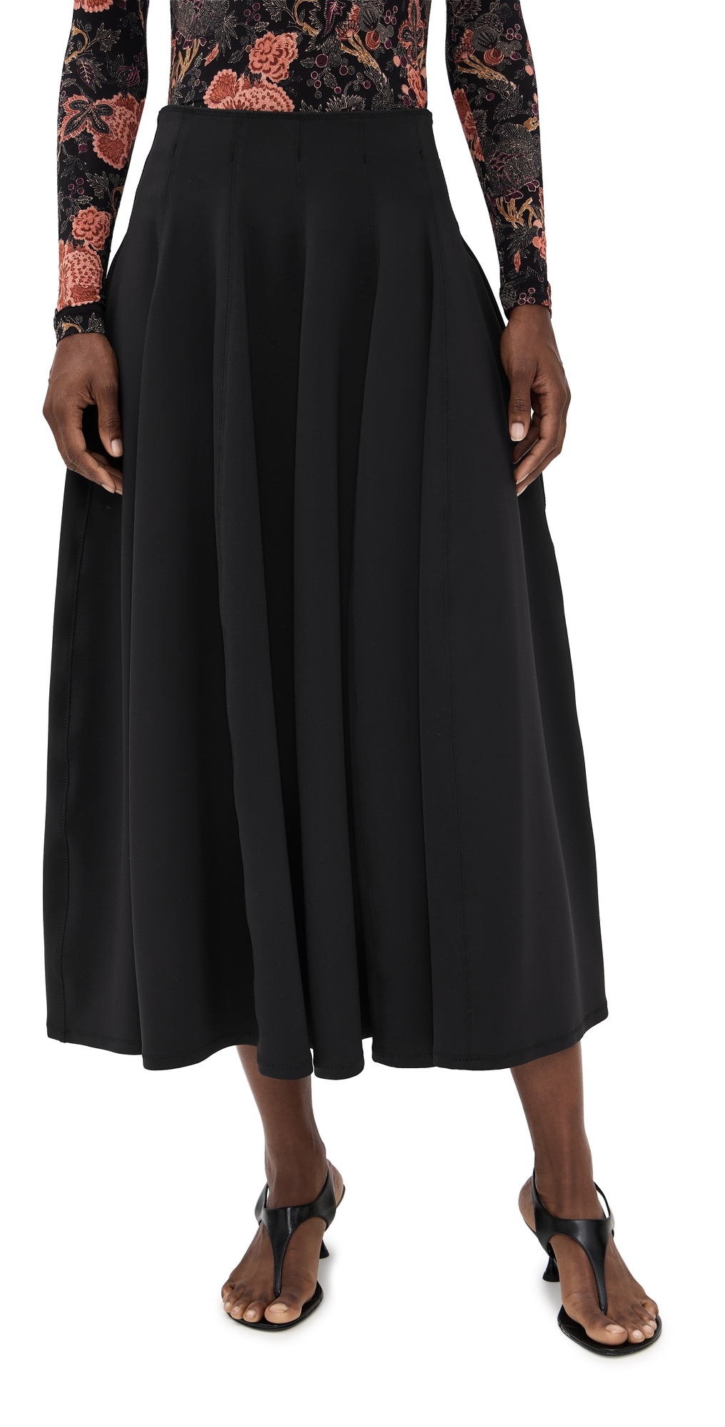 Ulla Johnson Rea High Waist Midi Skirt Noir In Black