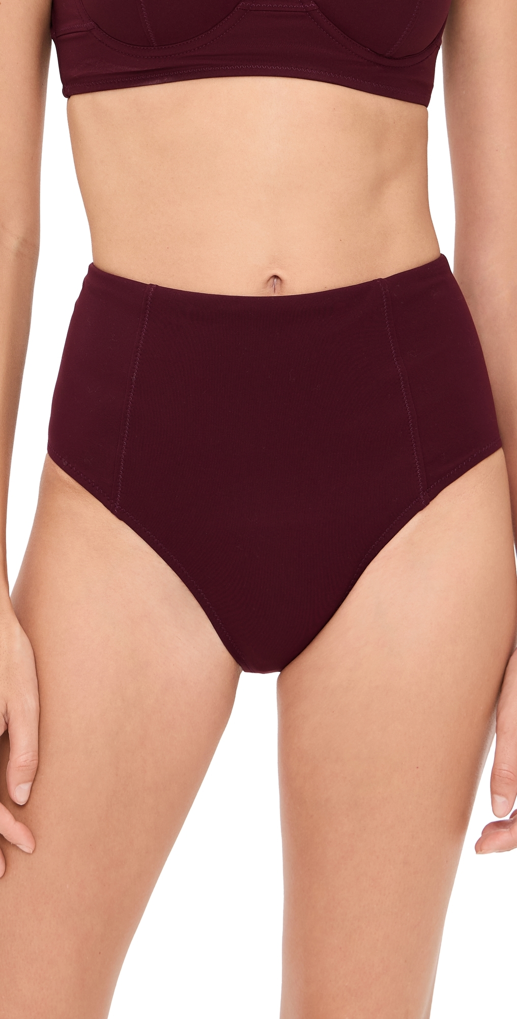 Ulla Johnson Zahara High Waisted Bikini Bottoms Cassis In Burgundy
