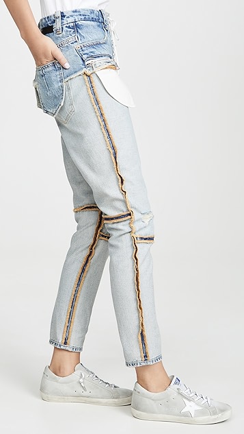 jeans with sweatpants inside