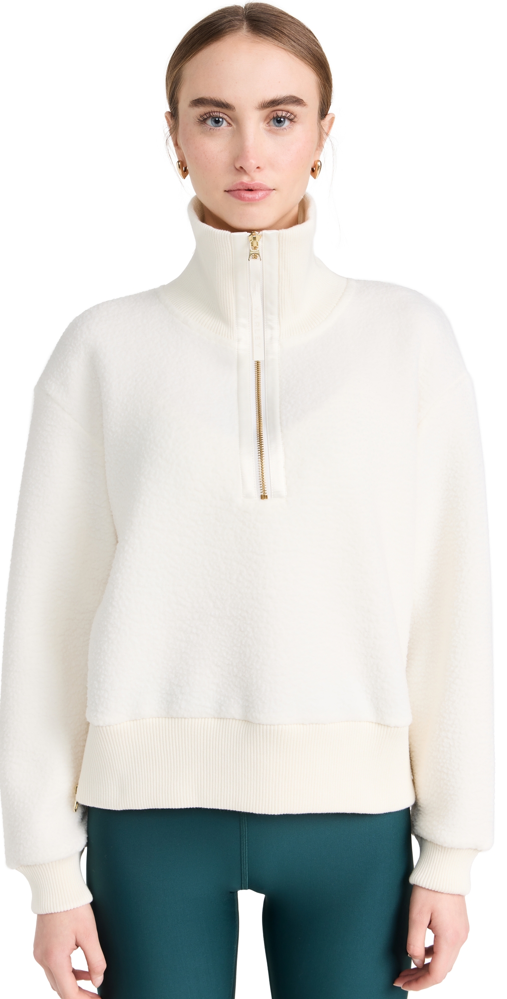 Varley Roselle Half-zip Fleece Sweatshirt In Egret