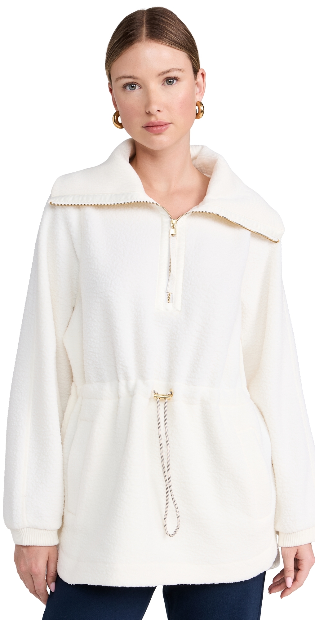 Varley Parnel Half-zip Fleece Sweater In Egret