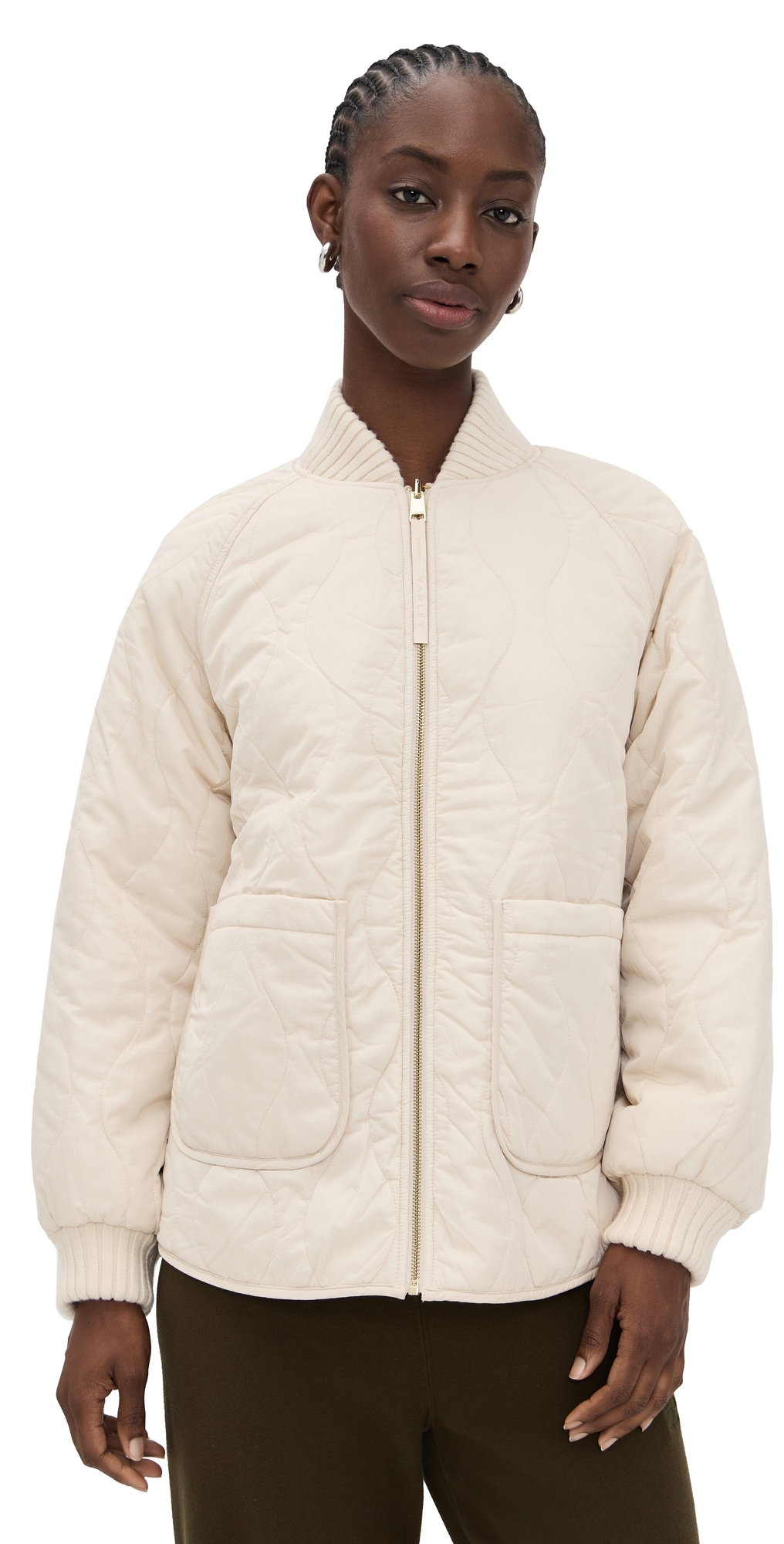 Varley Serina Reversible Quilt Jacket Sandshell In Multi