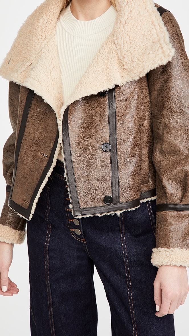 Veronica beard shearling jacket Clearance