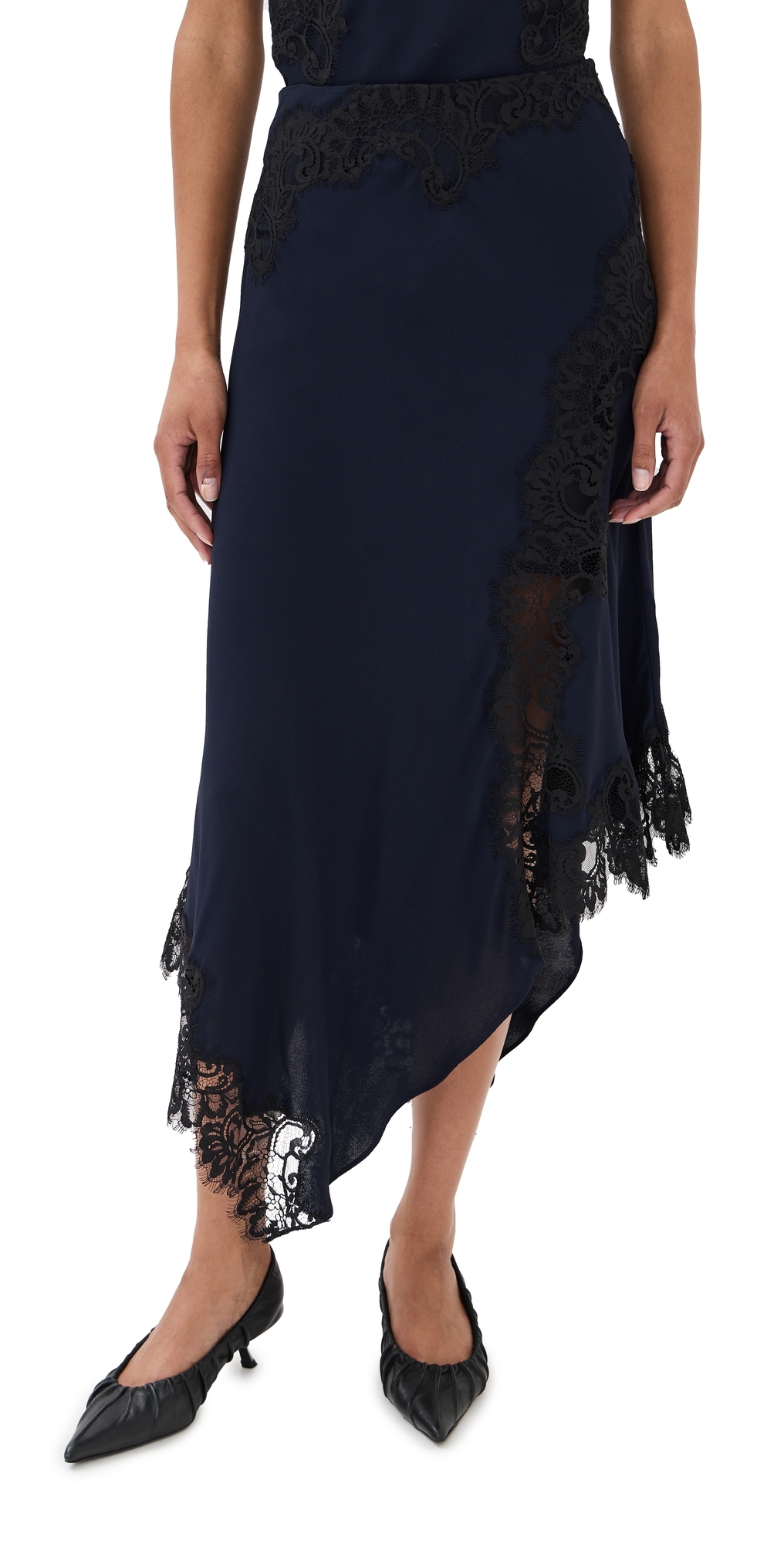 Veronica Beard Womens Navy Hartley Asymmetric Woven Midi Skirt In Blue
