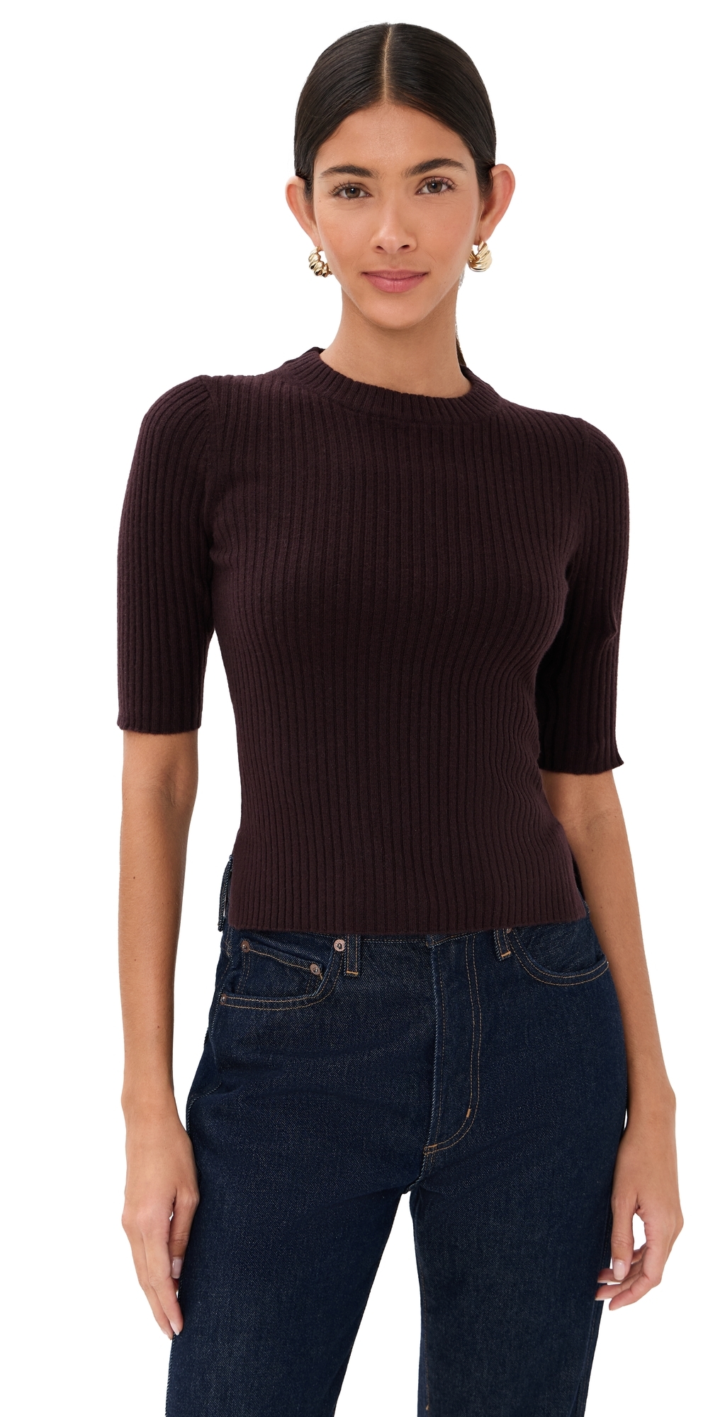 Veronica Beard Emil Cashmere Pullover Dark Currant