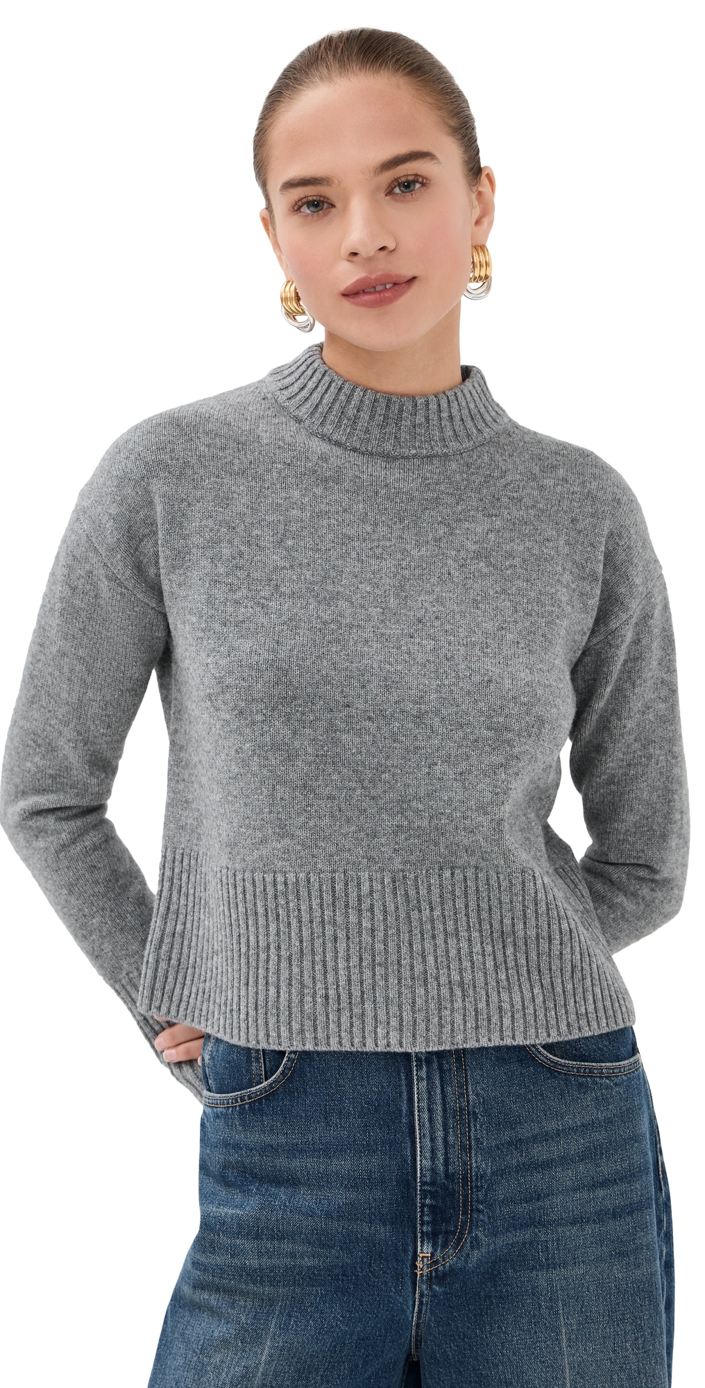 Veronica Beard Andi Sweater Medium Heather Grey In Gray