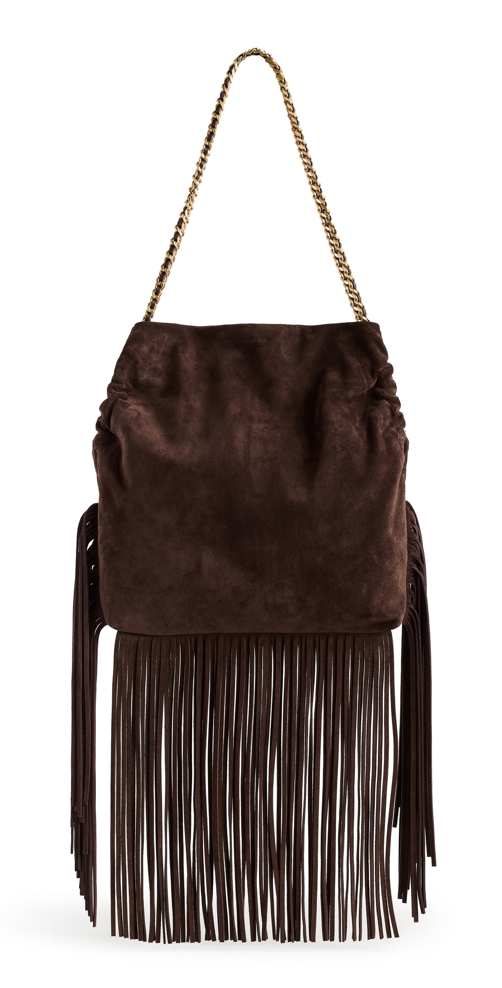 Veronica Beard Suede Fringe Slouch Shoulder Bag Espresso In Brown
