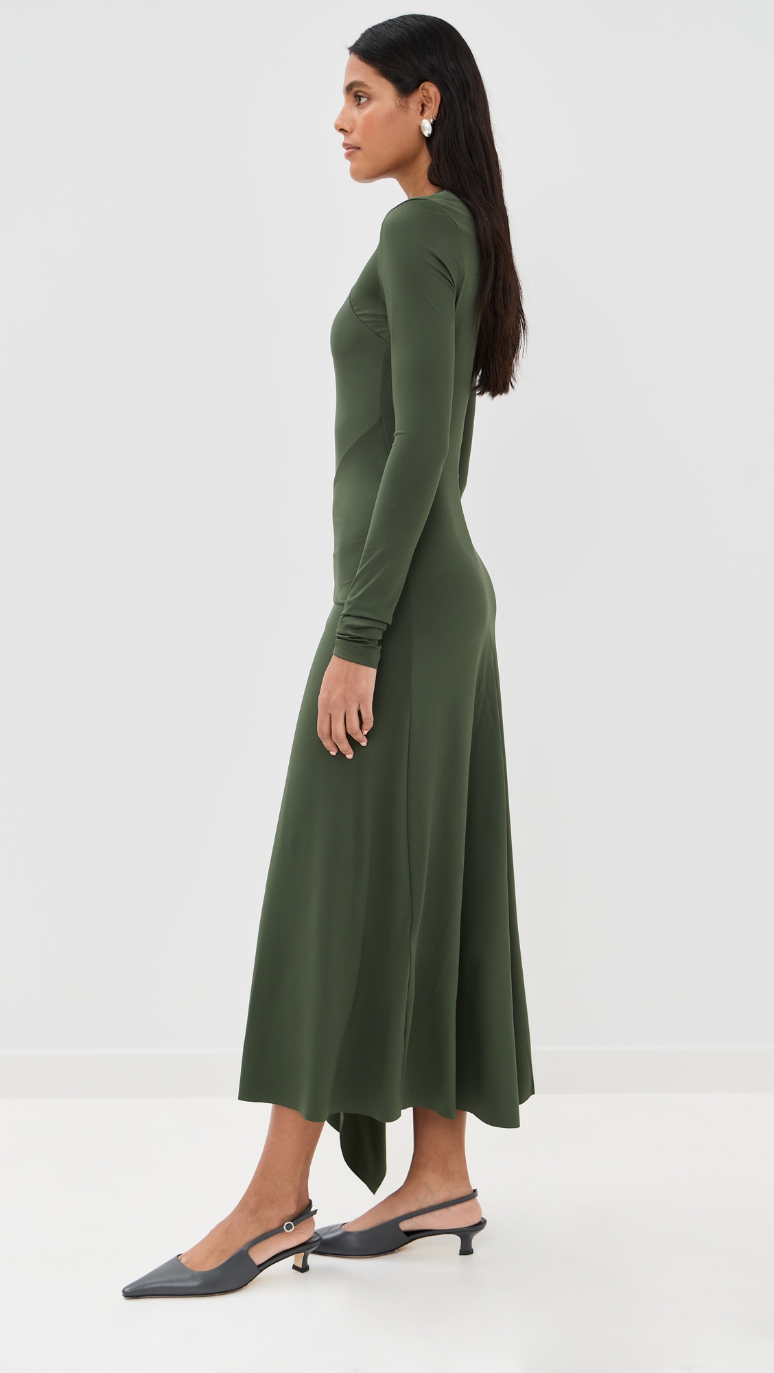 Victoria Beckham Twist Armhole Detail Midi Dress thumbnail