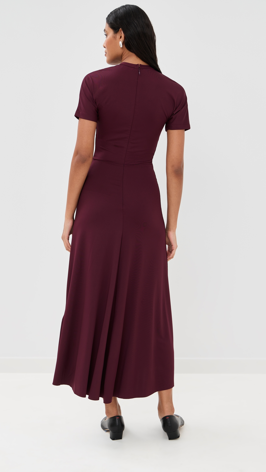 Victoria Beckham Gathered Waist T-Shirt Midi Dress thumbnail