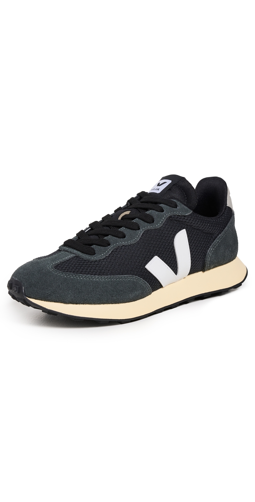 Veja Woman Sneakers Lead Size 5 Textile Fibers In Black White