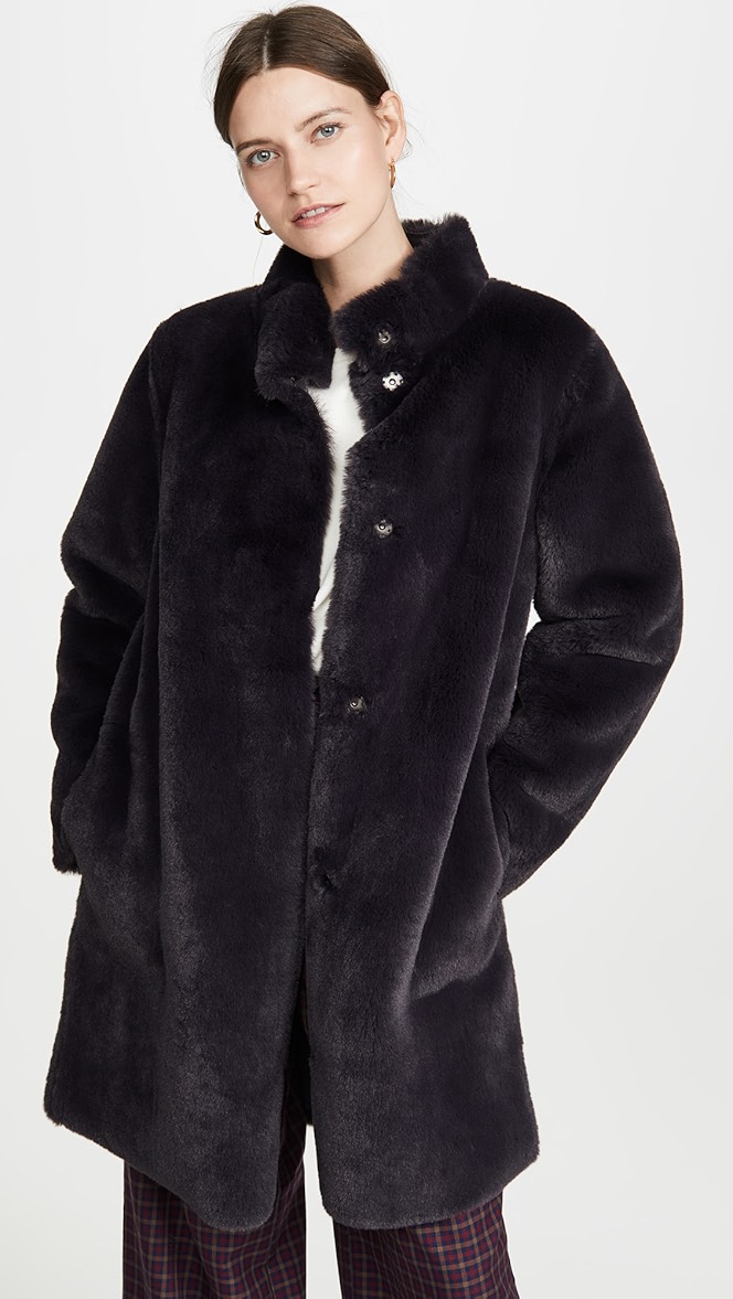 Velvet mina faux fur coat clearance